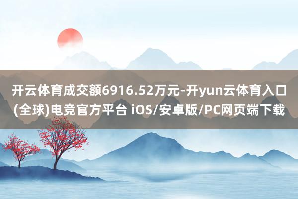 开云体育成交额6916.52万元-开yun云体育入口(全球)电竞官方平台 iOS/安卓版/PC网页端下载